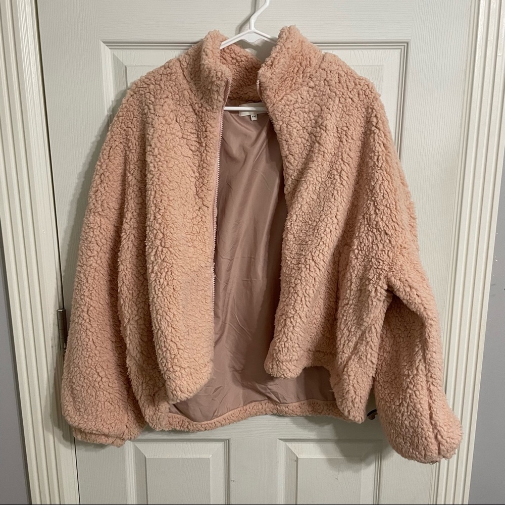 Pink fuzzy jacket